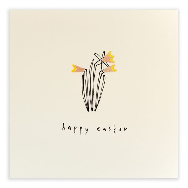 Happy Easter Daffodils Pencil Shavings Card Design by Ruth Jackson