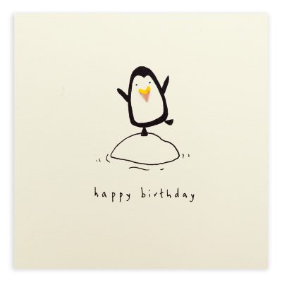 Happy Birthday Penguin Pencil Shavings Card Design by Ruth Jackson