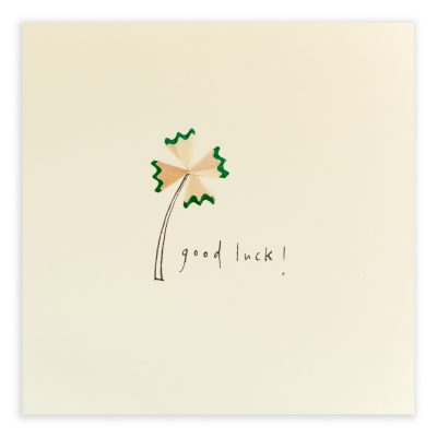 Four Leaf Clover Good Luck Pencil Shavings Card Design by Ruth Jackson