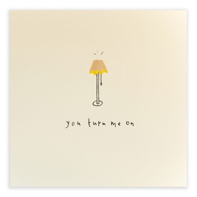 You Turn Me On Lampshade Pencil Shavings Card Design by Ruth Jackson