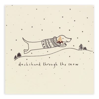 Christmas Dachshund Pencil Shavings Card Design by Ruth Jackson