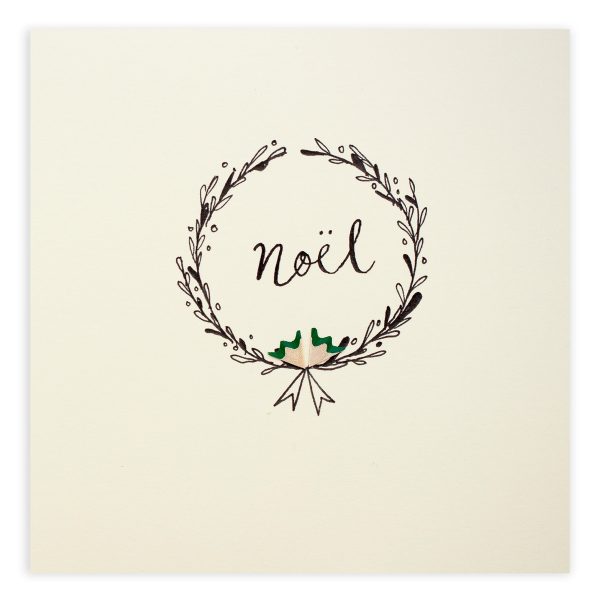 Noel Wreath Pencil Shavings Card Design by Ruth Jackson