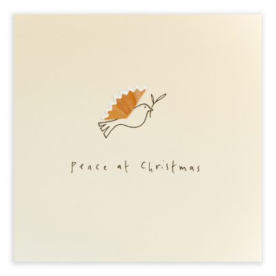 Christmas Peace Dove Pencil Shavings Card Design by Ruth Jackson