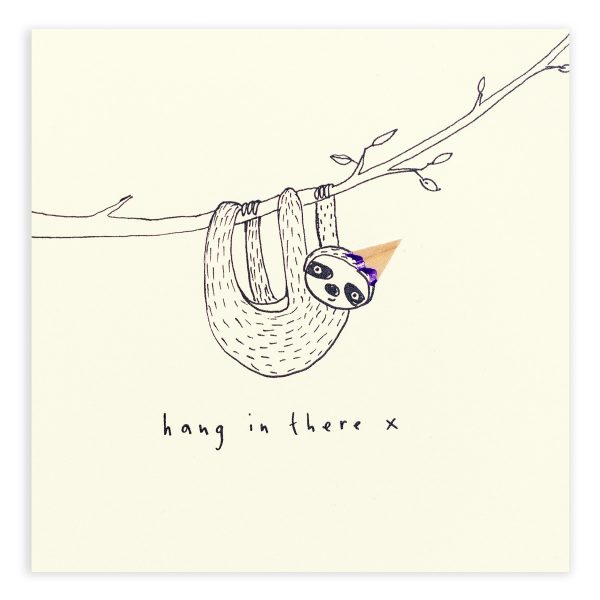 Hang in There Sloth Pencil Shavings Card Design by Ruth Jackson