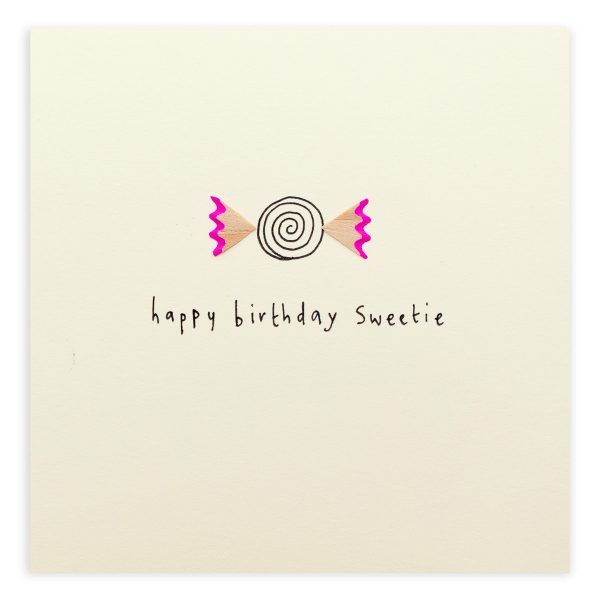 Happy Birthday Sweetie Pencil Shavings Card Design by Ruth Jackson