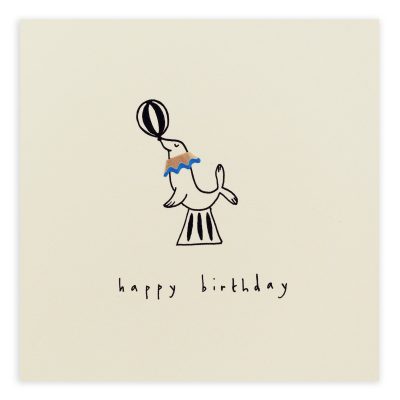Happy Birthday Sea Lion Pencil Shavings Card Design by Ruth Jackson