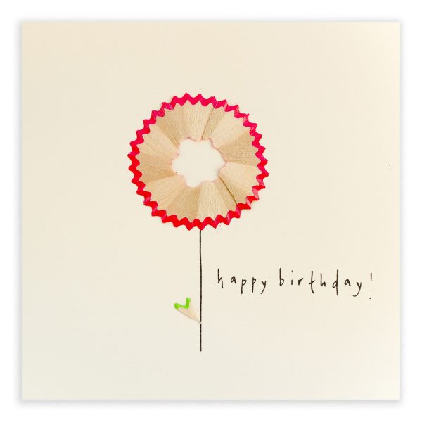 Happy Birthday Flower Pencil Shavings Card Design by Ruth Jackson