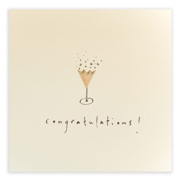 Congratulations Champagne Pencil Shavings Card Design by Ruth Jackson