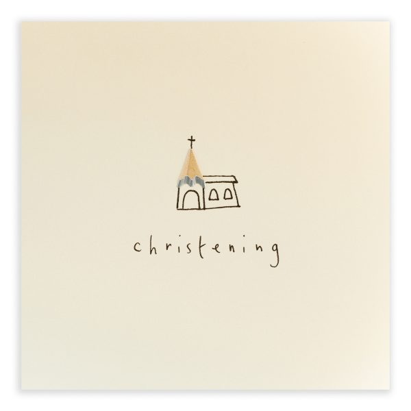 Christening Church Pencil Shavings Card Design by Ruth Jackson