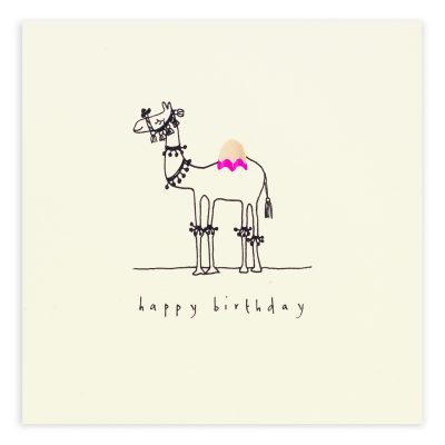 Happy Birthday Camel Pencil Shavings Card Design by Ruth Jackson