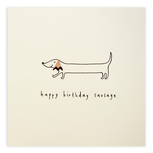 Happy Birthday Sausage Dog Pencil Shavings Card Design by Ruth Jackson