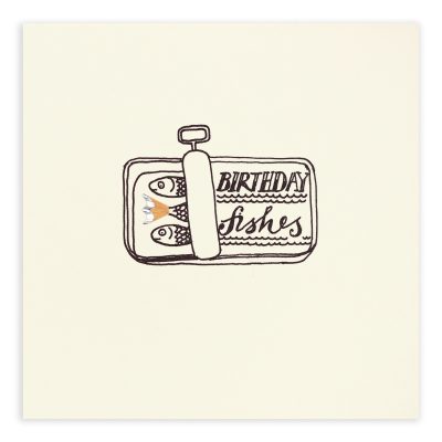 Happy Birthday Sardines Pencil Shavings Card Design by Ruth Jackson