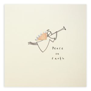 Peace on Earth Angel Pencil Shavings Card Design by Ruth Jackson