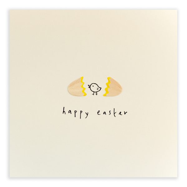 Happy Easter Chick Hatching Pencil Shavings Card Design by Ruth Jackson