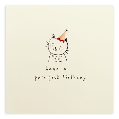 Happy Birthday Cat Pencil Shavings Card Design by Ruth Jackson