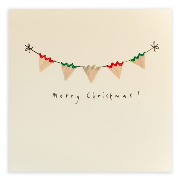 Christmas Bunting Pencil Shavings Card Design by Ruth Jackson