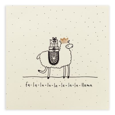 Christmas Llama Pencil Shavings Card Design by Ruth Jackson