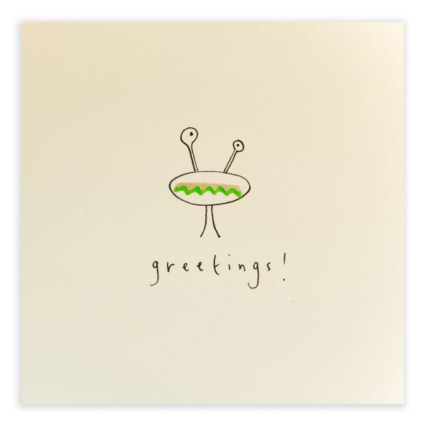 Alien Greetings Pencil Shavings Card Design by Ruth Jackson