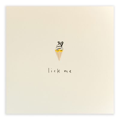 Lick Me Ice Cream Pencil Shavings Card Design by Ruth Jackson