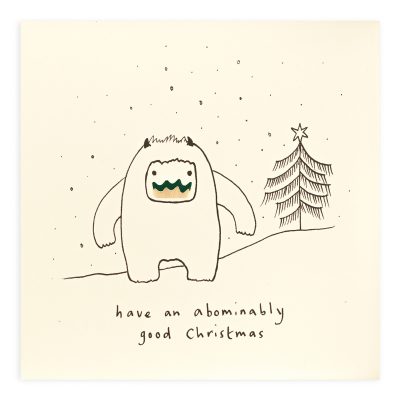 Christmas Abominable Snowman Pencil Shavings Card Design by Ruth Jackson