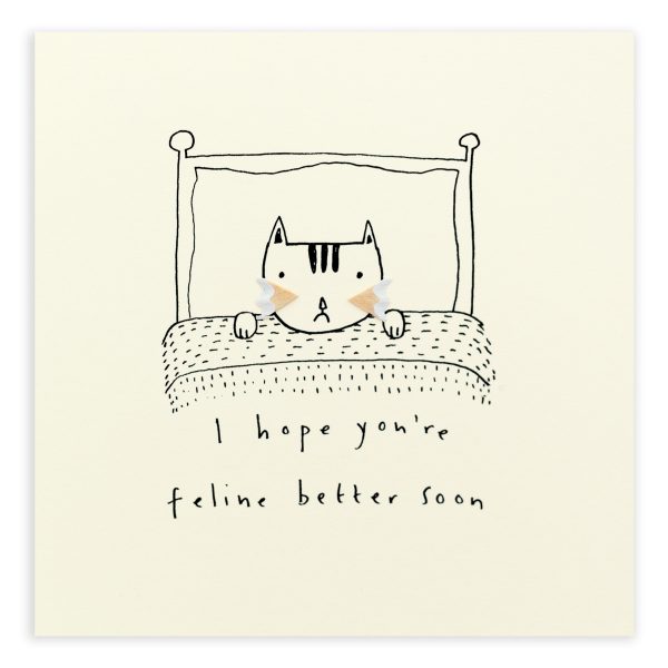 Get Well Soon Cat Pencil Shavings Card Design by Ruth Jackson
