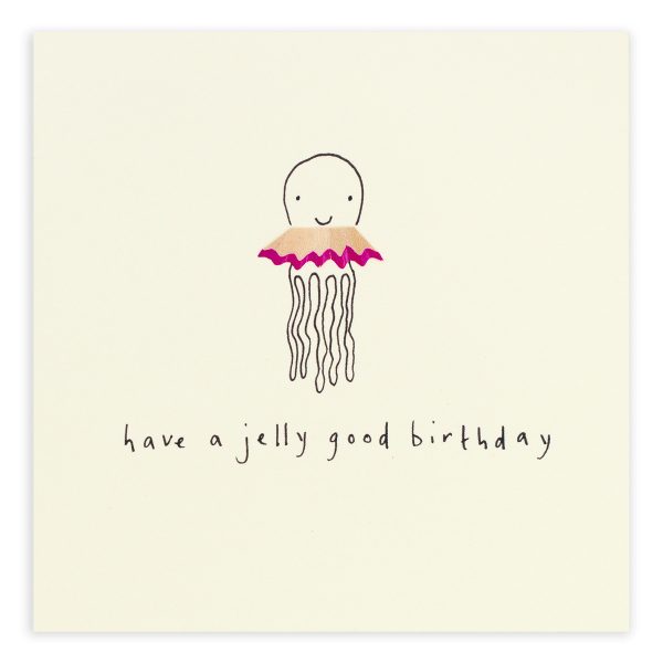 Happy Birthday Jelly Fish Pencil Shavings Card Design by Ruth Jackson