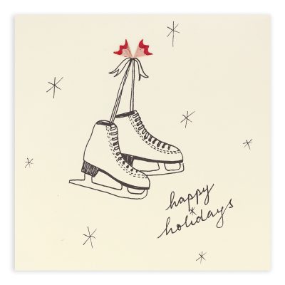 Christmas Ice Skates Pencil Shavings Card Design by Ruth Jackson